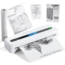 Mini Imprimante Thermique Sans Fil 300dpi Portable Pour Tous Vos Besoins D'Impression Blanc YONIS