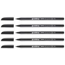 Lot de 5 feutres de coloriage pointe fine 1 mm - EDDING - Noir - 1200