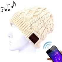 Bonnet Bluetooth Tricoté Chaud Avec Micro Pour Musique Et Appels En Hiver Blanc YONIS