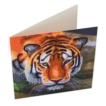 CRYSTAL ART Kit carte broderie diamant 18x18cm Tigre
