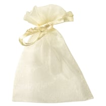 Petits sachets en organdi, crème, 7,5x10 cm, sachet 6 pièces