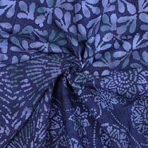 Tissu Batik de Viscose Motifs Ethniques parme sur fond Violet