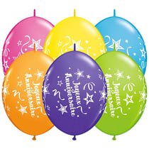 Guirlande 50 Ballons Joyeux Anniversaire Etoiles