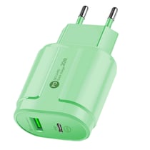 Avizar Chargeur Secteur 20W USB Quickcharge 3.0 / Power Delivery USB Type-C Vert