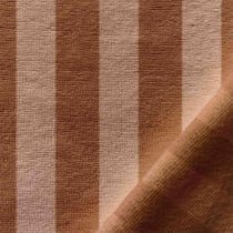 Tissu Micro Eponge Bambou à rayures Nude et Caramel