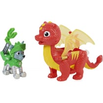 Pat patrouille knights rescu rocky et dragon flame rouge et jaune - figurine chien - paw patrol - spin master - 20135929