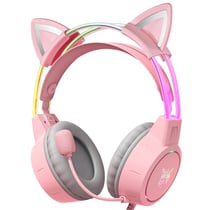 ONIKUMA X15 PRO CAT EARS Casque Gaming RGB Micro Haute Sensibilité - Rose