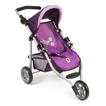 Petite poussette de jogging LOLA pour poupées - Purple Checker