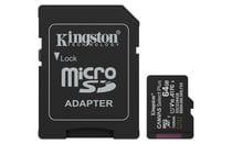 Carte mémoire MicroSDXC KINGSTON Canvas Select Plus - 64 Go - A1 - Adaptateur SD inclus