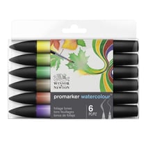 Lot de 6 feutres Promarker Watercolour tons feu Winsor et Newton