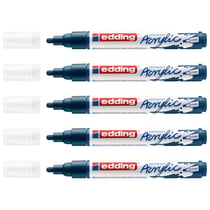 Lot de 5 marqueurs peinture acrylique EDDING 5100 - Bleu nuit - Pointe moyenne 2-3 mm