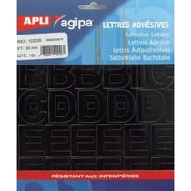 Apli 122026 - Lettres et symboles adhésives noires format 30 x 32mm