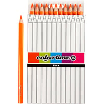 Crayons de Couleur Colortime, L : 17,45 cm, mine 5 mm, JUMBO, orange, 12pièces/ 1 Pq.