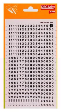 Chiffres Transfert Noir 4mm