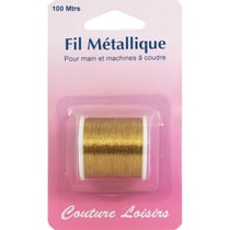 Bobine de fil à coudre métallique doré - 100 mètres