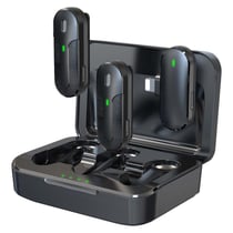 Devia Pack de 2 Micros Cravate Sans Fil ENC avec Recharge et Transmission Lightning Noir