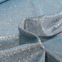 Tissu Jersey Lurex Pailleté sur fond Givre reflets bleus