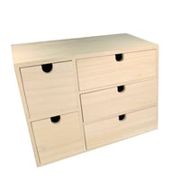Meuble 5 tiroirs 35x15x26 cm bois - Artemio