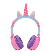 Casque lumineux pliable Bluetooth® et filaire avec un design 3D Licorne avec limitation du volume