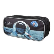 Trousse scolaire 2 compartiments Nasa Astronaute Noire - BAGTROTTER