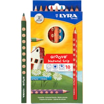 Crayons de Couleur Groove, L : 18 cm, mine 4.25 mm, ass. de couleurs, 10pièces/ 1 Pq.