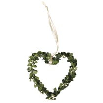 Coeur en buis avec suspension, 7,5x8cm, 4 pièces