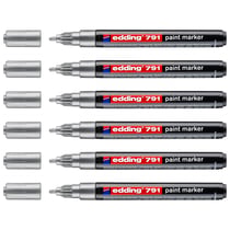 Lot de 6 marqueurs peinture - EDDING - Pointe ronde 1-2 mm - Argent - 791