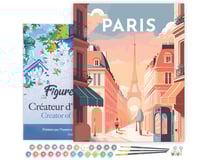 Peinture par Numéro Figured'Art avec Cadre Affiche Vintage Paris - Activité Manuelle Kit de Loisir Créatif DIY Numéro d'Art Complet - 40x50cm toile tendue sur châssis