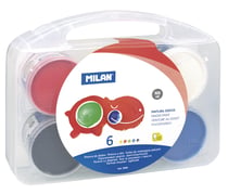 Boîte 6 pots 100 ml peinture au doigt couleurs basiques