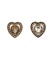 Bouton coeur strass blanc