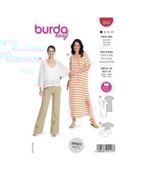 Patron Burda 5893 - Robe et un tee-shirt en tissu mailles du 34 au 44 (FR) vendu par 50 cm