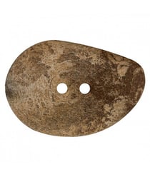 Bouton galet navette Taupe 2 trous 54mm X 1 - Union Knopf Marron