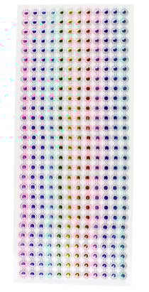 Stickers strass multicolore en bande 0,8 cm