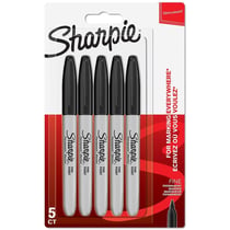 Lot de 5 marqueurs permanents pointe fine 0,9 mm - SHARPIE - Noir