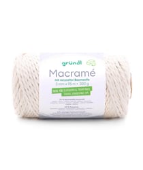 Bobine de corde MACRAME 330 GR - Gründl 1 Blanc
