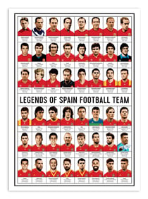 Affiche 30 x 40 cm - Legends of Spain Football team - Olivier Bourdereau