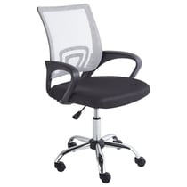 Chaise de Bureau Noir et Blanc en Tissu Pivotante Réglable en Hauteur et Siège de Bureau