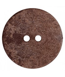 Carte de 1 bouton galet rond chocolat 2 trous 40mm - Union Knopf Marron