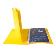 Classeur 2 anneaux 15mm Carte lustrée - A4 - Jaune - x 10 - Exacompta