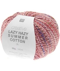 Pelote de coton à tricoter Creative LAZY HAZY SUMMER COTTON - Rico Design 022 baie rouge