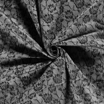 Tissu Jersey Milano Lace Fleuris sur fond Gris clair