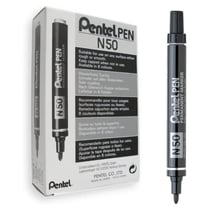 12 marqueurs - Noir - Indélébile - Permanent - Pointe ogive - Pentel - Pen N50
