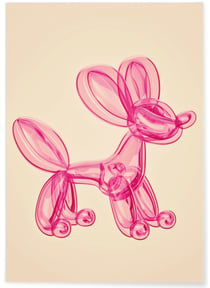 Affiche Ballon Chien Rose | A3 : 29,7x42cm