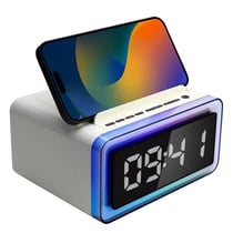 Enceinte Bluetooth Chargeur Sans Fil LED Lumière Réveil Haut-Parleur Intelligent YONIS