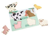 Puzzle tactile en bois- La ferme