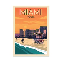 Affiche 30x40 cm - Miami - Olahoop Travel Posters