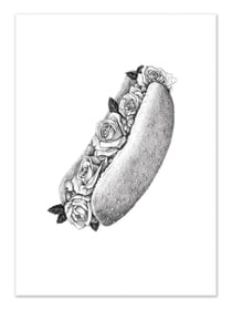Affiche 50 x 70 cm -  Flower Hot-Dog - Mike Koubou