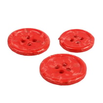 Lot de 3 boutons rond 4 trous bouteilles recyclées rouge
