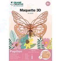 MAQUETTE BOIS 3D PAPILLON 22 PCES