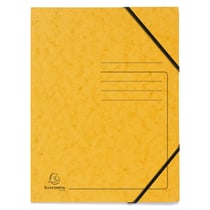 Chemise à élastique sans rabats carte lustrée 355gm2 - A4 - Jaune - x 25 - Exacompta